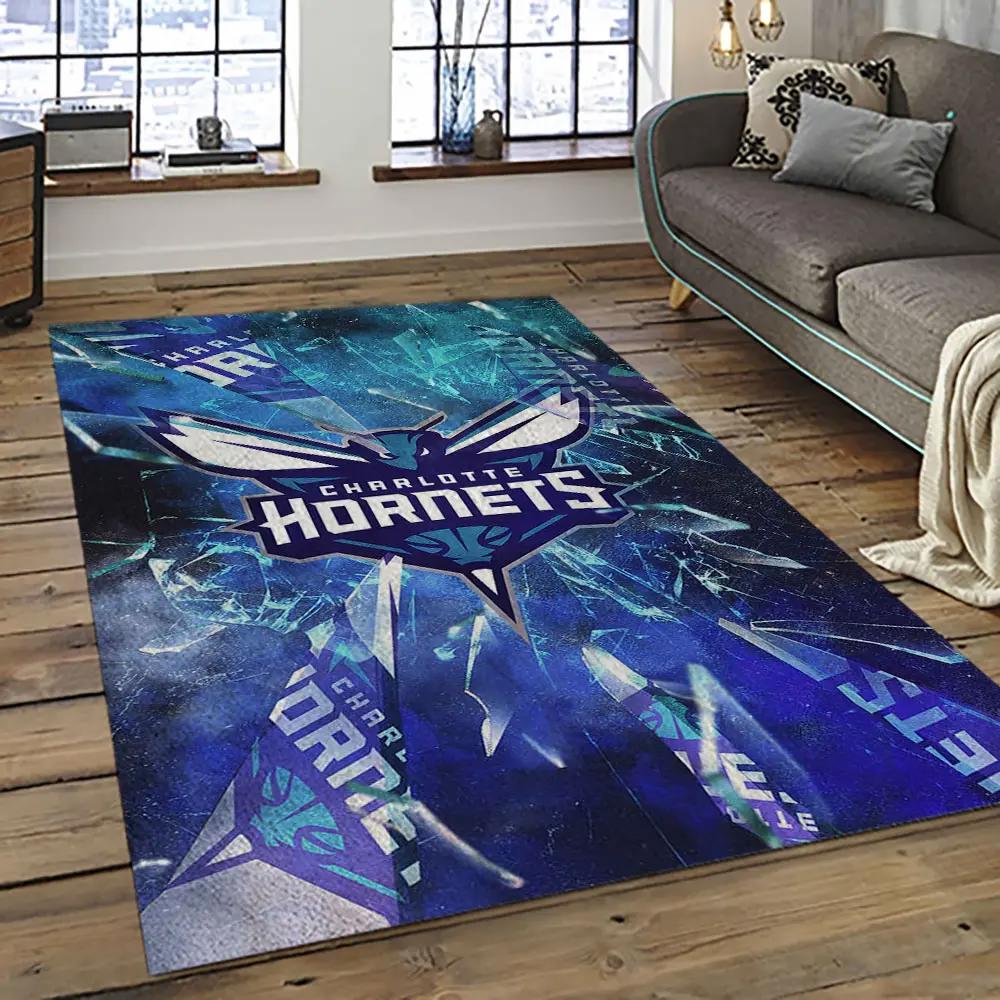 Nba charlotte hornets basketball team logo sport carpet area rug home decor best gift for friends ch65 Rectangle Rug