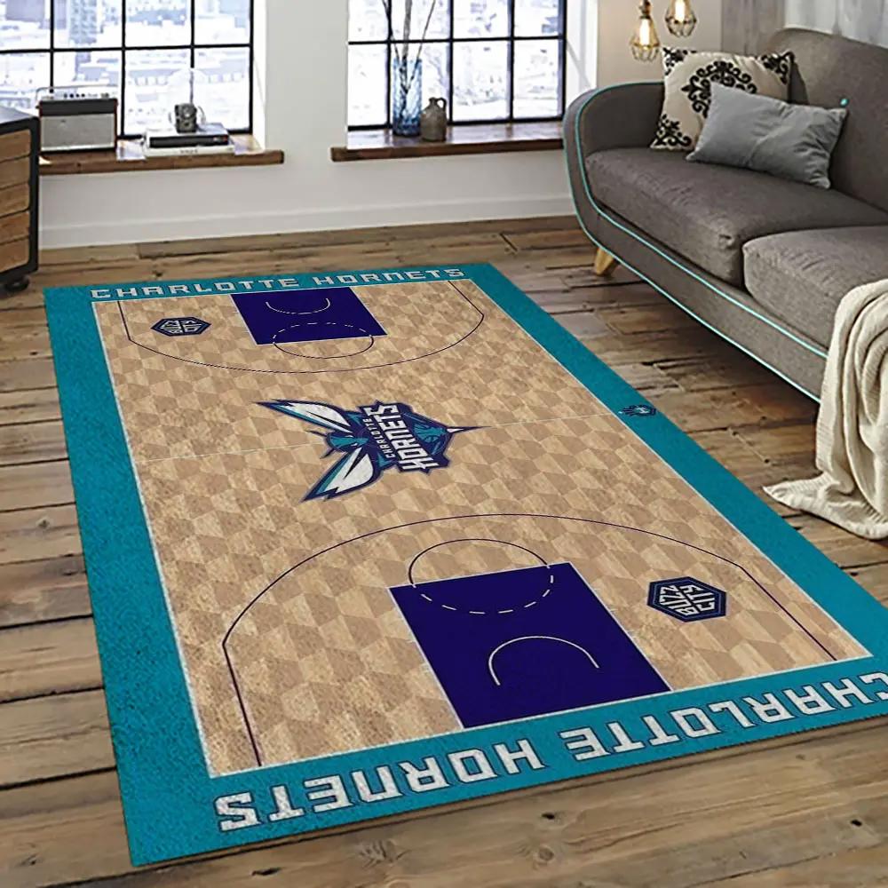 Nba charlotte hornets basketball team logo sport carpet area rug home decor best gift for friends ch72 Rectangle Rug