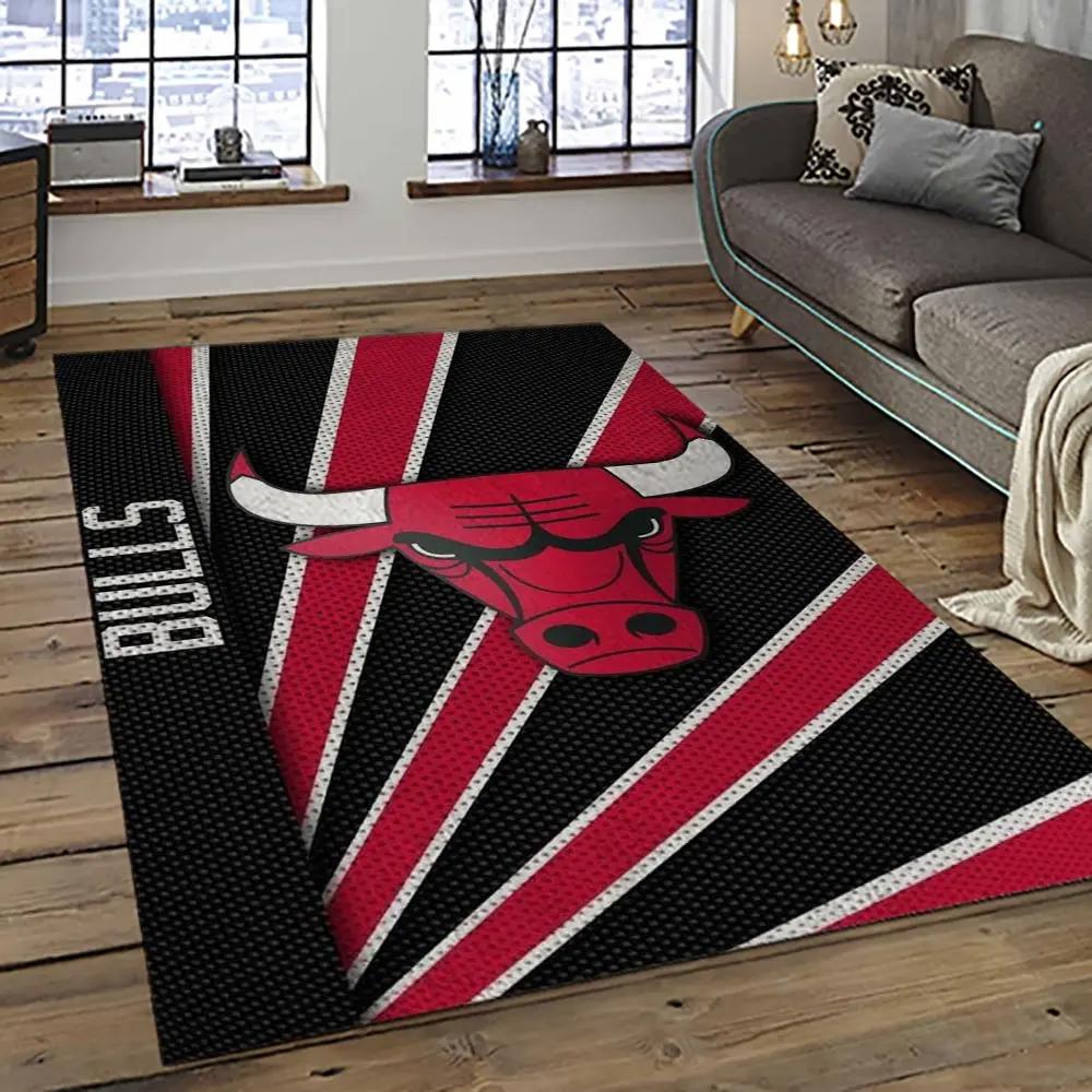Nba chicago bulls basketball team logo sport carpet area rug home decor best gift for friends cb74 Rectangle Rug