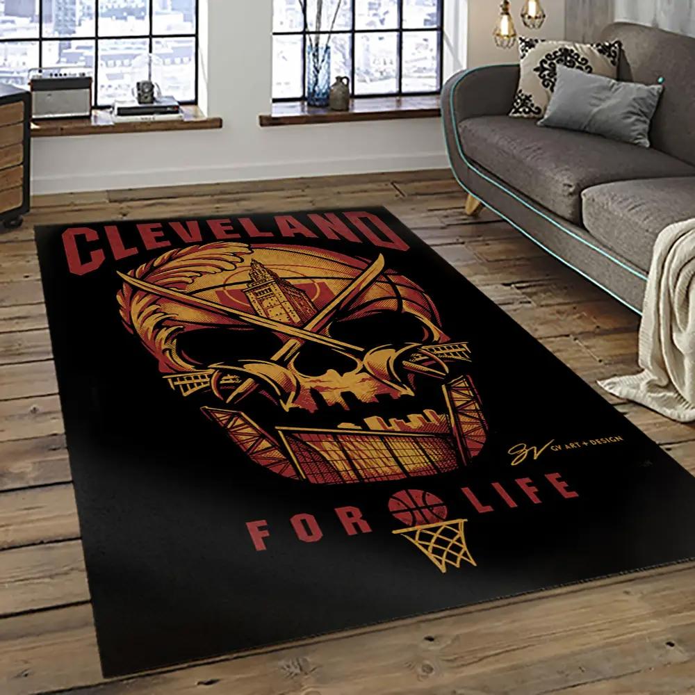 Nba cleveland cavaliers basketball team logo sport carpet rectangle area rug for living room cca2 Rectangle Rug