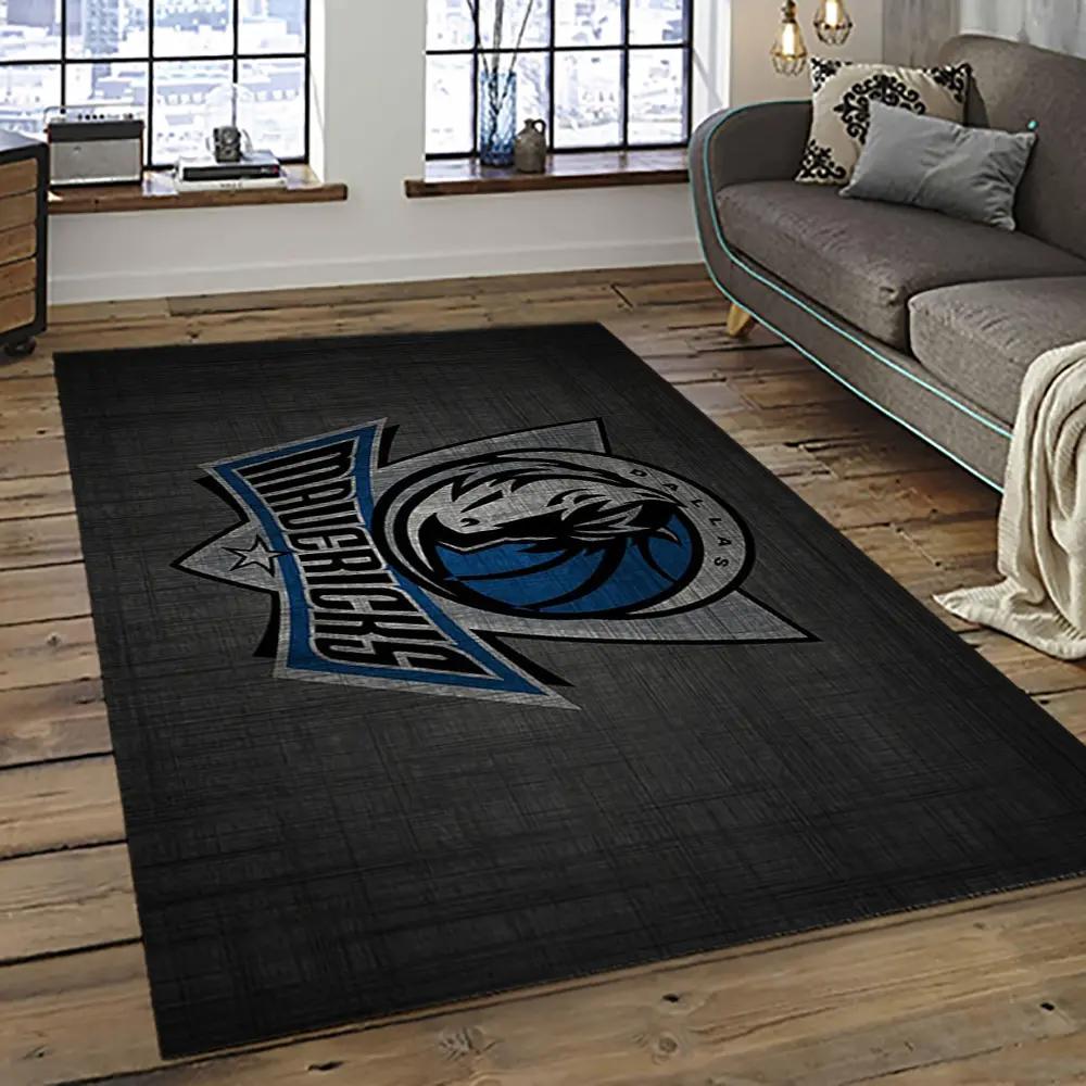 Nba dallas mavericks basketball team logo sport carpet rectangle area rug for living room dmr31 Rectangle Rug