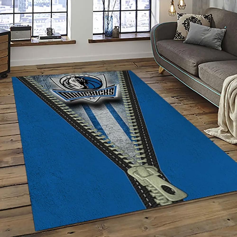 Nba dallas mavericks basketball team logo sport carpet rectangle area rug for living room dmr33 Rectangle Rug