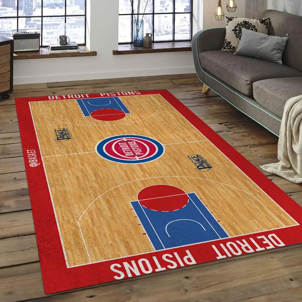 Nba detroit pistons basketball legend team logo rectangle area dp20 Rectangle Rug