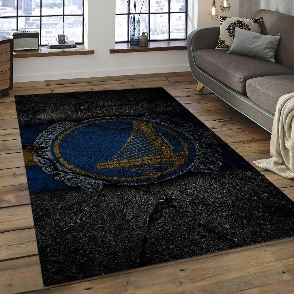 Nba golden state warriors basketball legend team logo rectangle area gsw13 Rectangle Rug