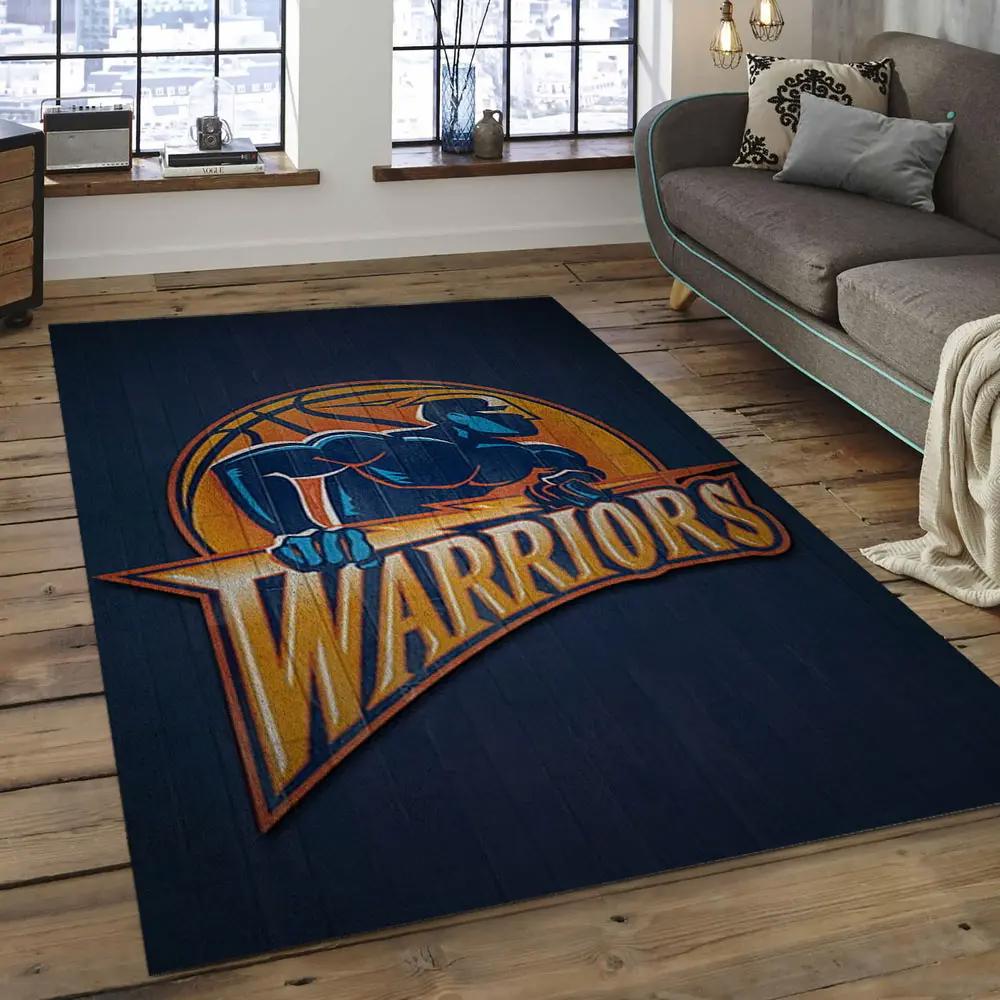Nba golden state warriors basketball legend team logo rectangle area gsw60 Rectangle Rug