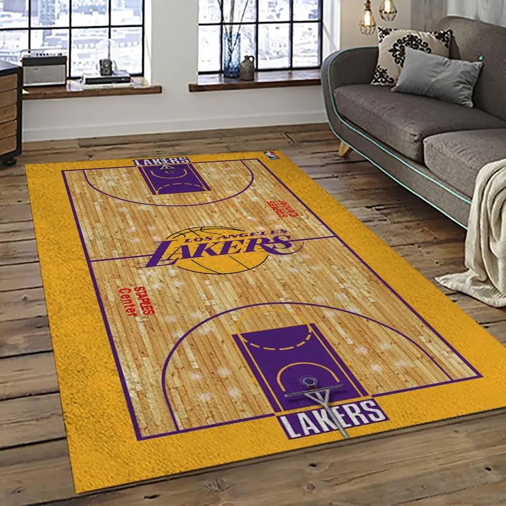 Nba los angeles lakers basketball team logo sport carpet area rug home decor best gift for friends lasl34 Rectangle Rug
