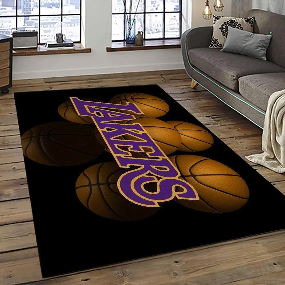 Nba los angeles lakers basketball team logo sport carpet area rug home decor best gift for friends lasl4 Rectangle Rug