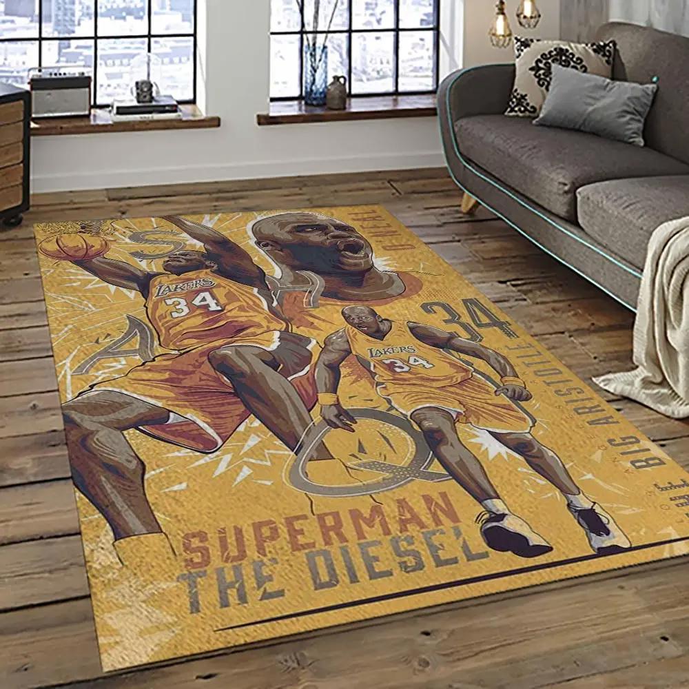 Nba los angeles lakers basketball team logo sport carpet area rug home decor best gift for friends lasl58 Rectangle Rug