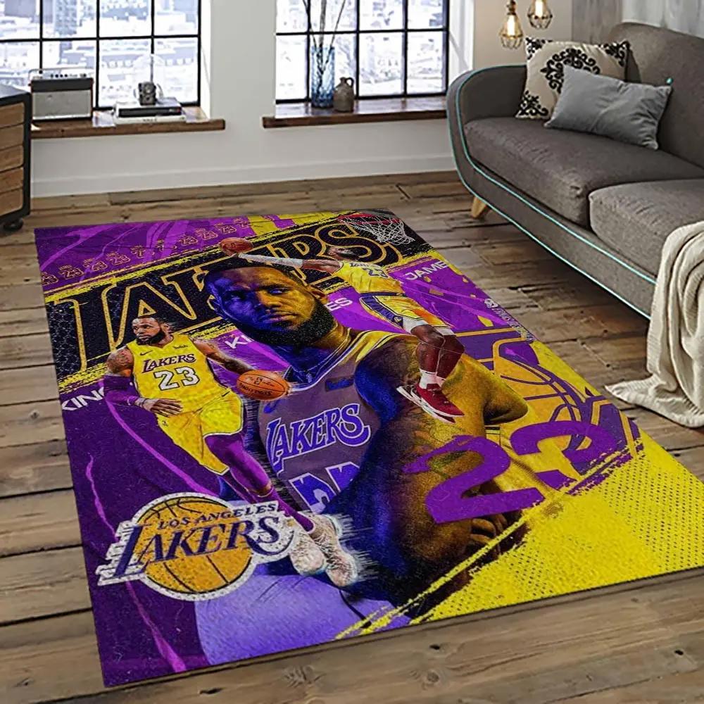 Nba los angeles lakers basketball team logo sport carpet area rug home decor best gift for friends lasl77 Rectangle Rug