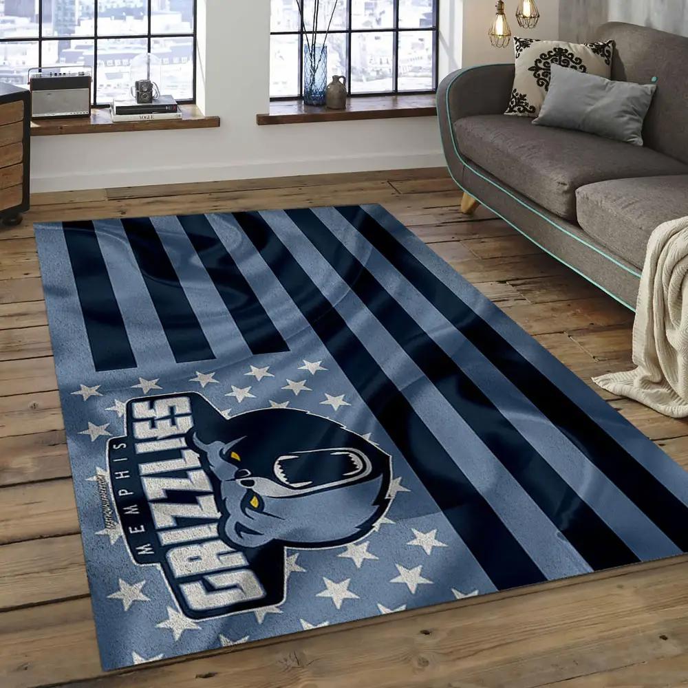 Nba memphis grizzlies basketball legend team logo rectangle area mg15 Rectangle Rug