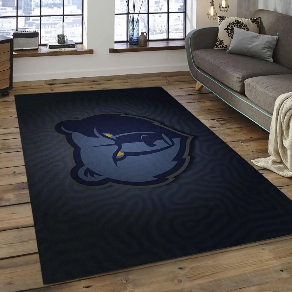 Nba memphis grizzlies basketball legend team logo rectangle area mg19 Rectangle Rug