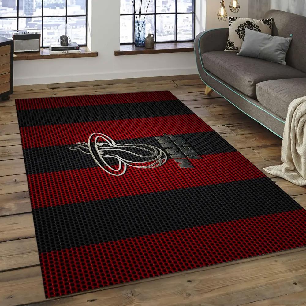 Nba miami heat basketball legend team logo rectangle area mh14 Rectangle Rug