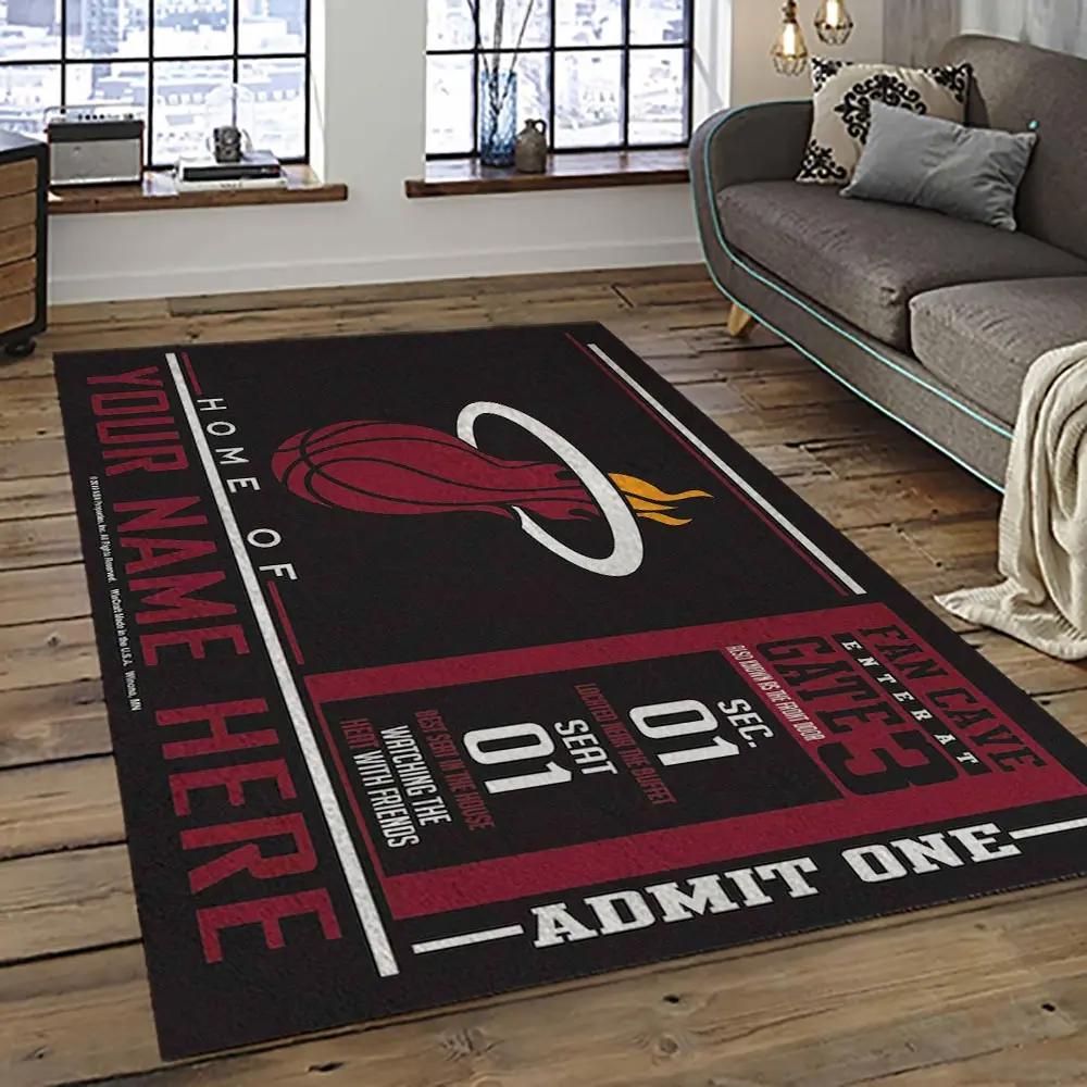 Nba miami heat basketball team logo sport carpet area rug home decor best gift for friends mh78 Rectangle Rug