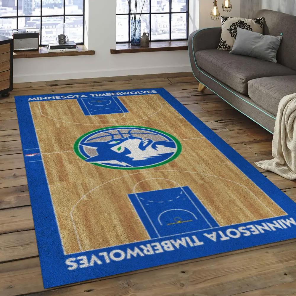 Nba minnesota timberwolves basketball legend team logo rectangle area mt40 Rectangle Rug