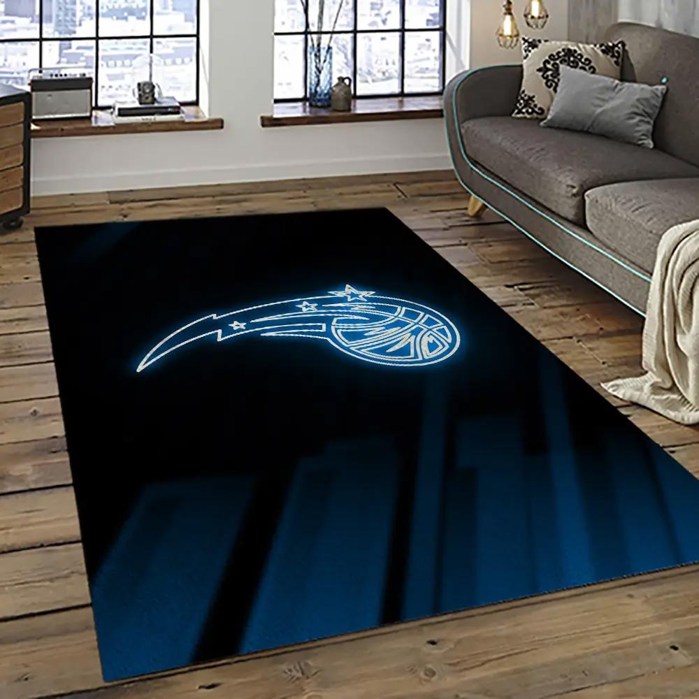 Nba orlando magic basketball team logo sport carpet rectangle area rug for living room olm16 Rectangle Rug