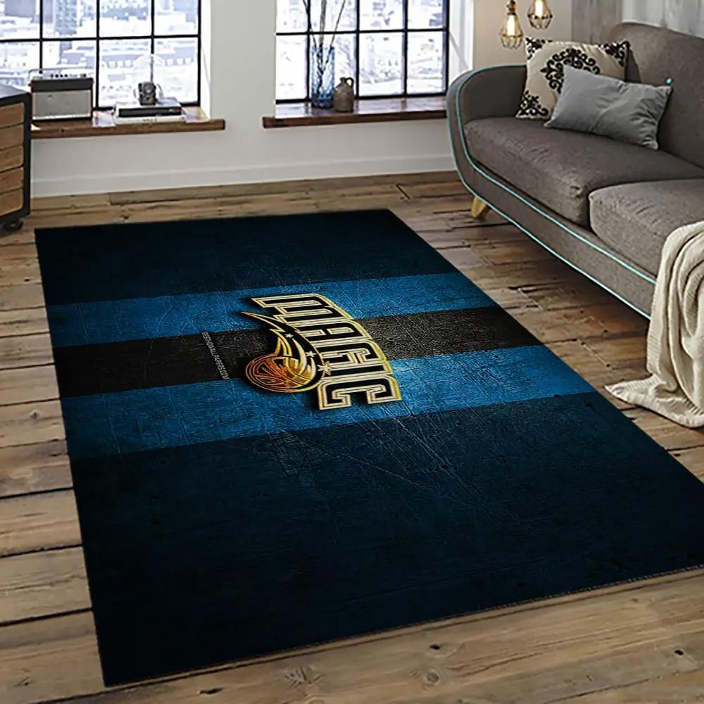Nba orlando magic basketball team logo sport carpet rectangle area rug for living room olm27 Rectangle Rug