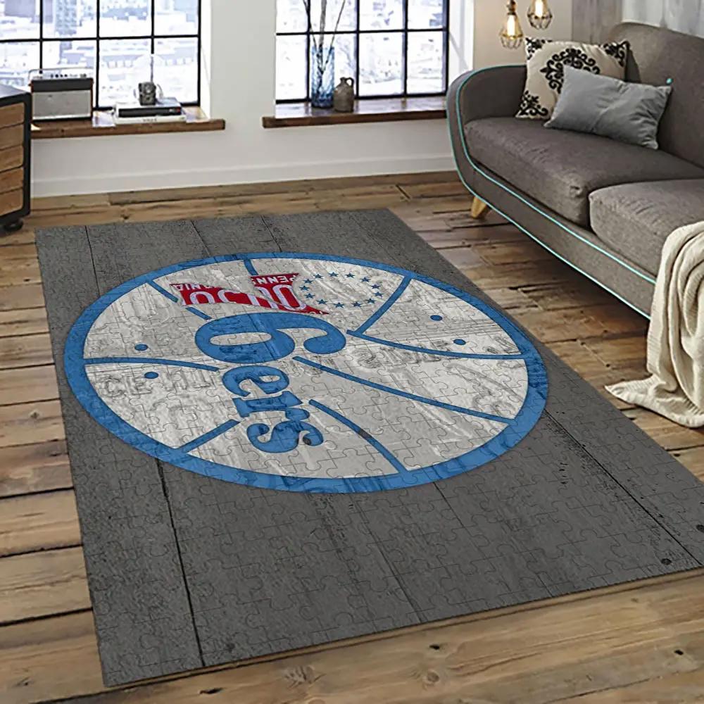 Nba philadelphia 76ers basketball team logo sport carpet area rug home decor best gift for friends p7659 Rectangle Rug