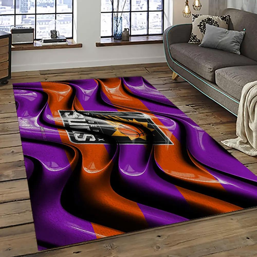 Nba phoenix suns basketball team logo sport carpet rectangle area rug for living room ps6 Rectangle Rug
