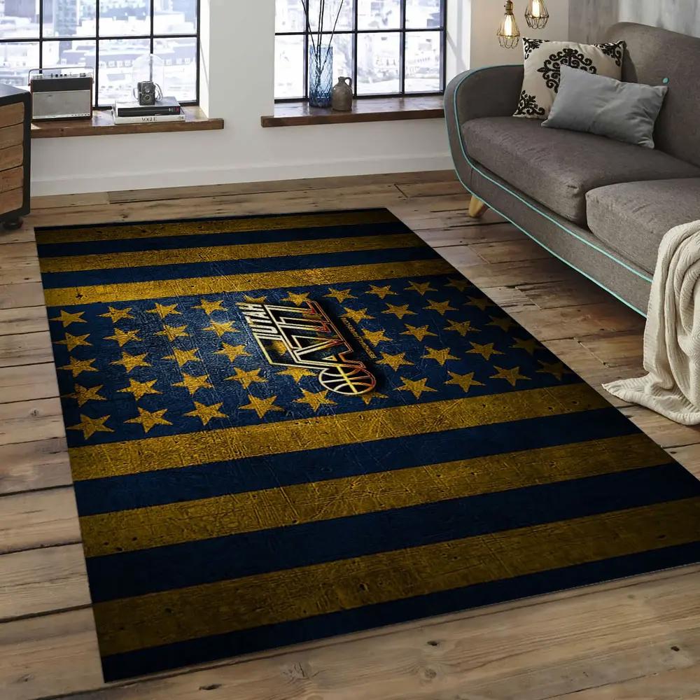 Nba utah jazz basketball legend team logo rectangle area uj01 Rectangle Rug