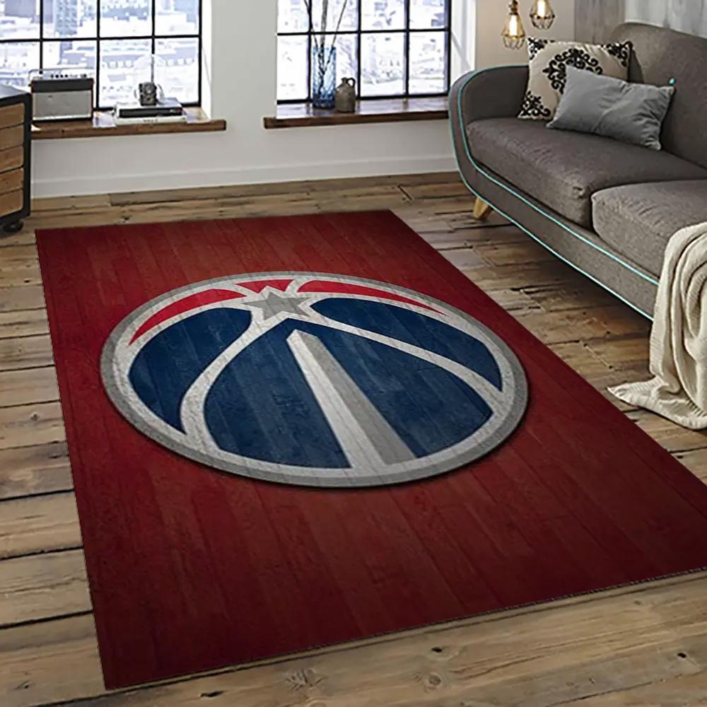 Nba washington wizards basketball team logo sport carpet rectangle area rug for living room wsw3 Rectangle Rug