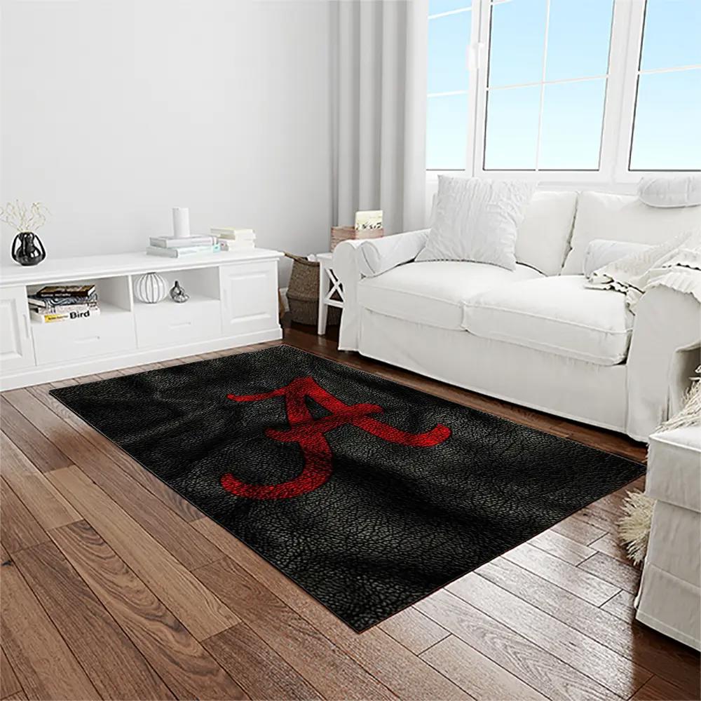 Ncaa alabama crimson tide college sport basketball and foolball team logo rectangle area rug act09 Rectangle Rug