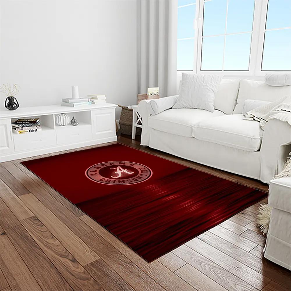 Ncaa alabama crimson tide college sport basketball and foolball team logo rectangle area rug act15 Rectangle Rug
