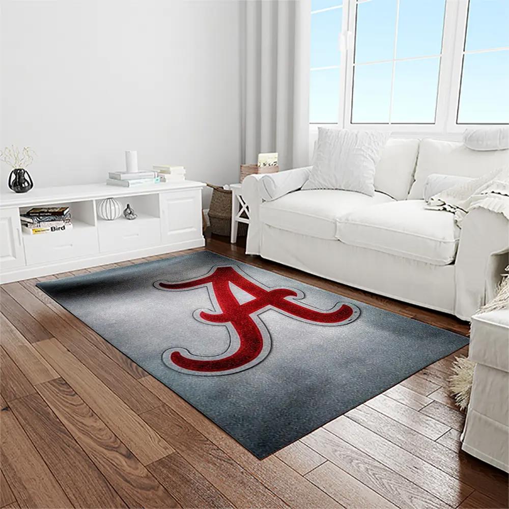Ncaa alabama crimson tide college sport basketball and foolball team logo rectangle area rug act22 Rectangle Rug
