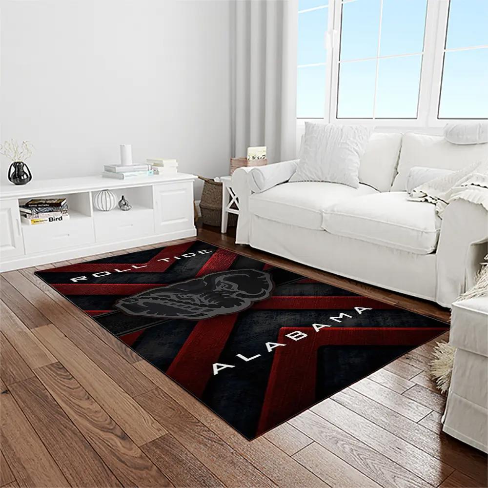 Ncaa alabama crimson tide college sport basketball and foolball team logo rectangle area rug act23 Rectangle Rug