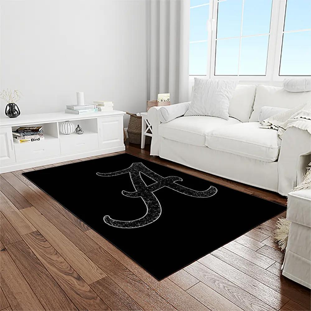 Ncaa alabama crimson tide college sport basketball and foolball team logo rectangle area rug act46 Rectangle Rug