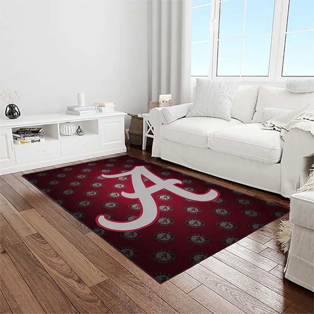 Ncaa alabama crimson tide college sport basketball and foolball team logo rectangle area rug act52 Rectangle Rug