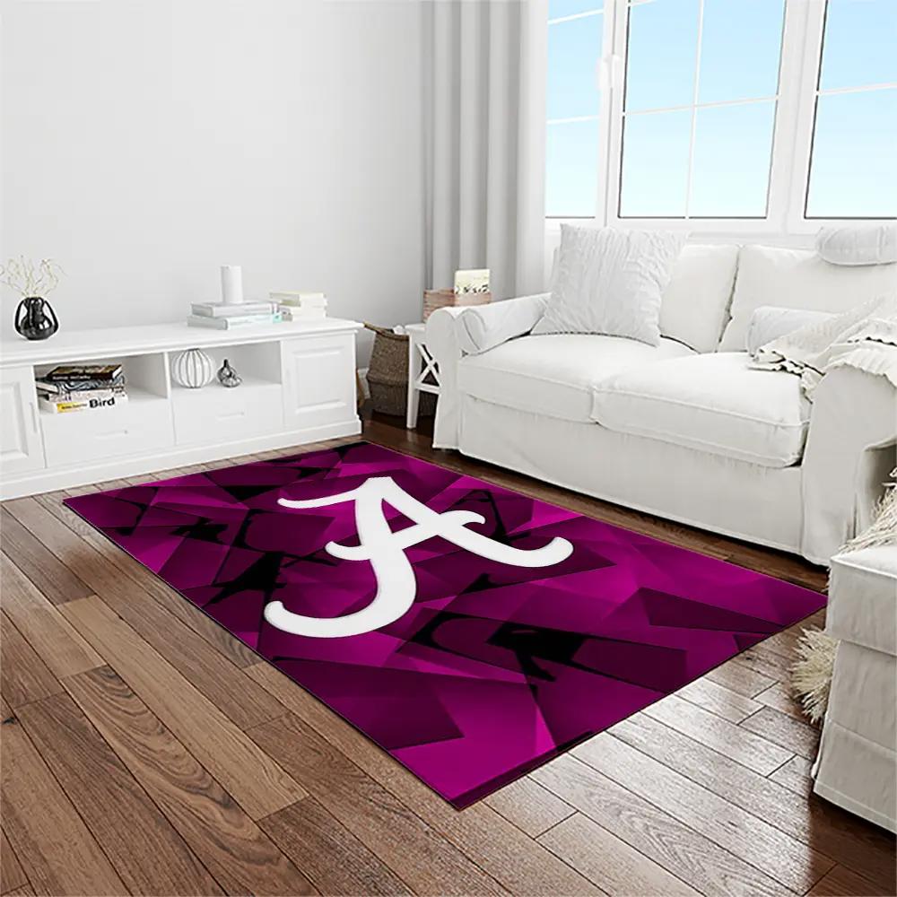 Ncaa alabama crimson tide college sport basketball and foolball team logo rectangle area rug act66 Rectangle Rug