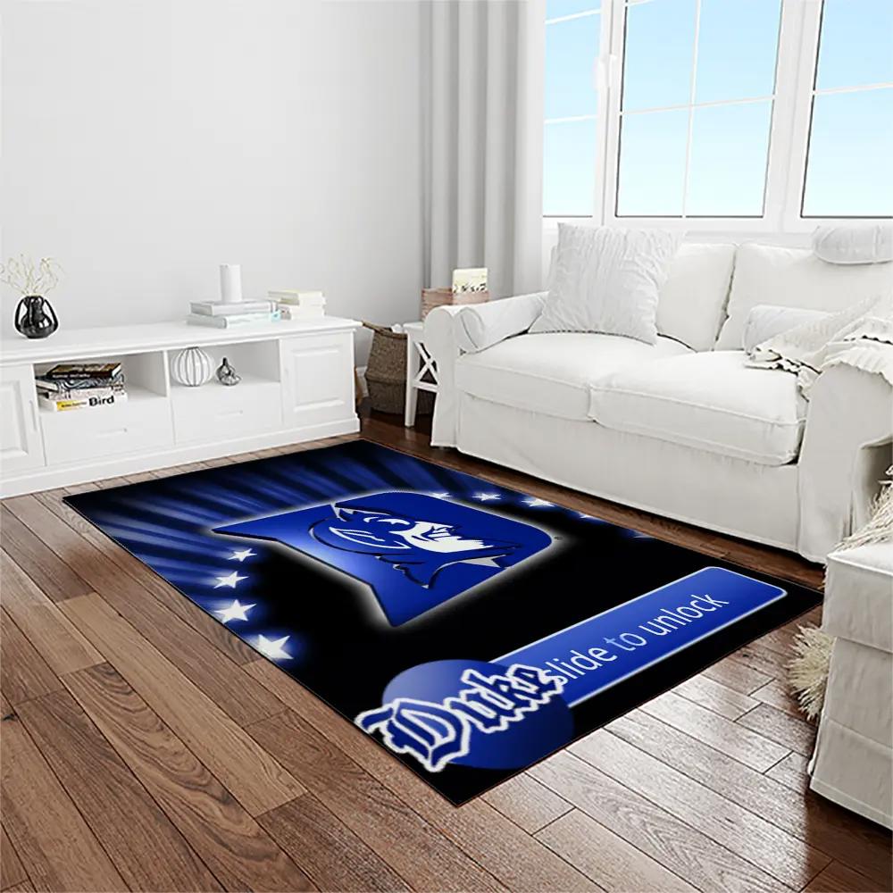 Ncaa duke blue devils college sport basketball and foolball team logo rectangle area rug dbs25 Rectangle Rug