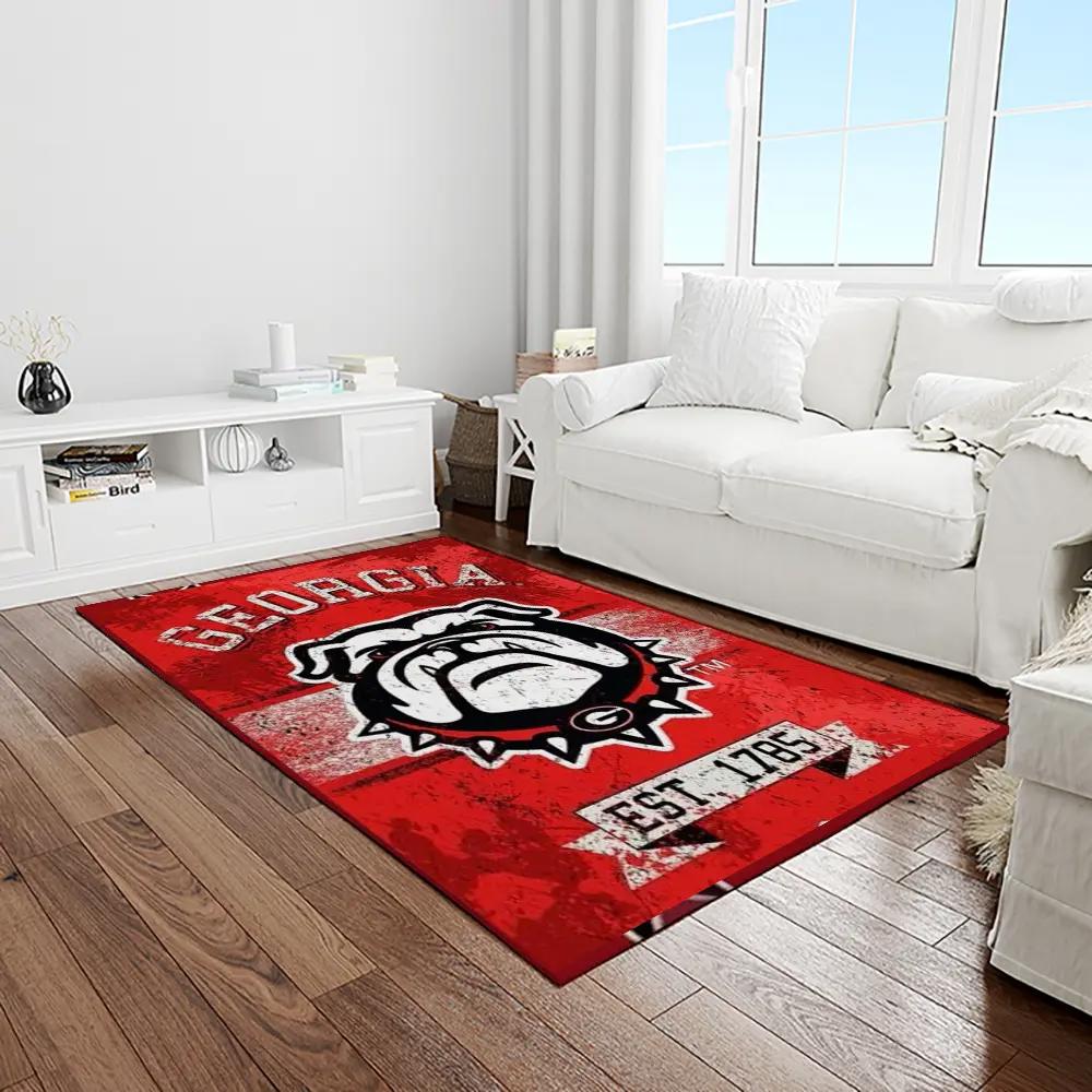 Ncaa georgia bulldogs college sport basketball and foolball team logo rectangle area rug gbs34 Rectangle Rug