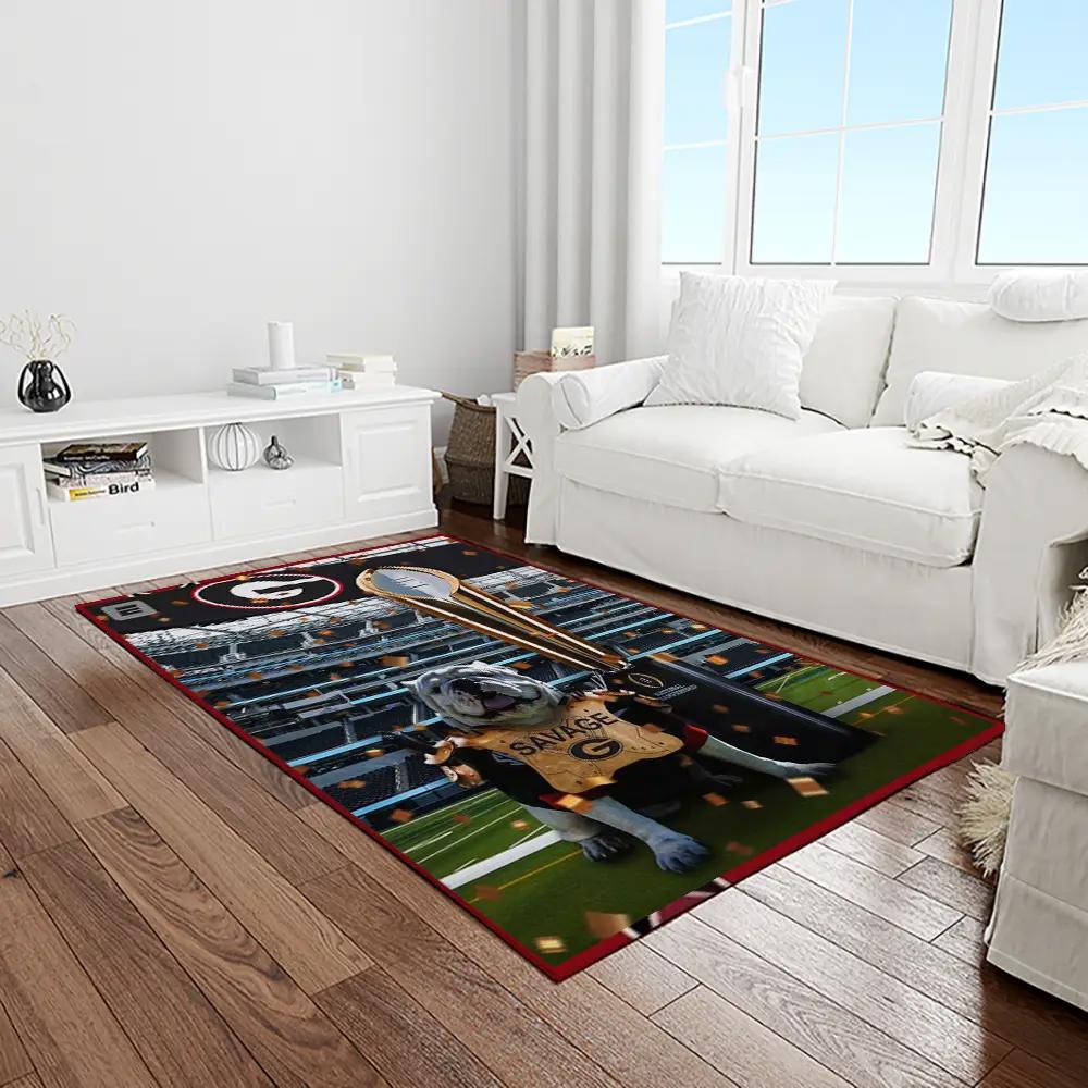 Ncaa georgia bulldogs college sport basketball and foolball team logo rectangle area rug gbs51 Rectangle Rug