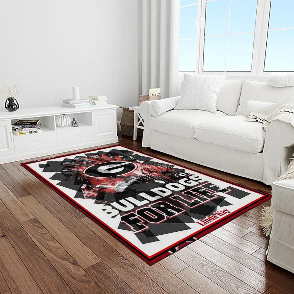 Ncaa georgia bulldogs college sport basketball and foolball team logo rectangle area rug gbs54 Rectangle Rug