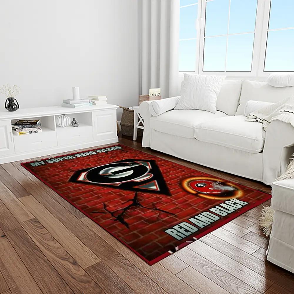 Ncaa georgia bulldogs college sport basketball and foolball team logo rectangle area rug gbs62 Rectangle Rug
