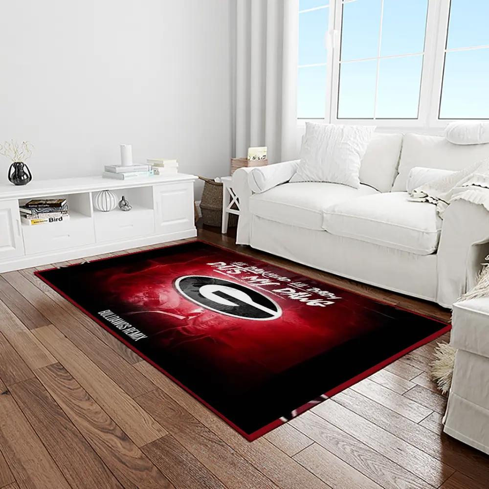 Ncaa georgia bulldogs college sport basketball and foolball team logo rectangle area rug gbs73 Rectangle Rug