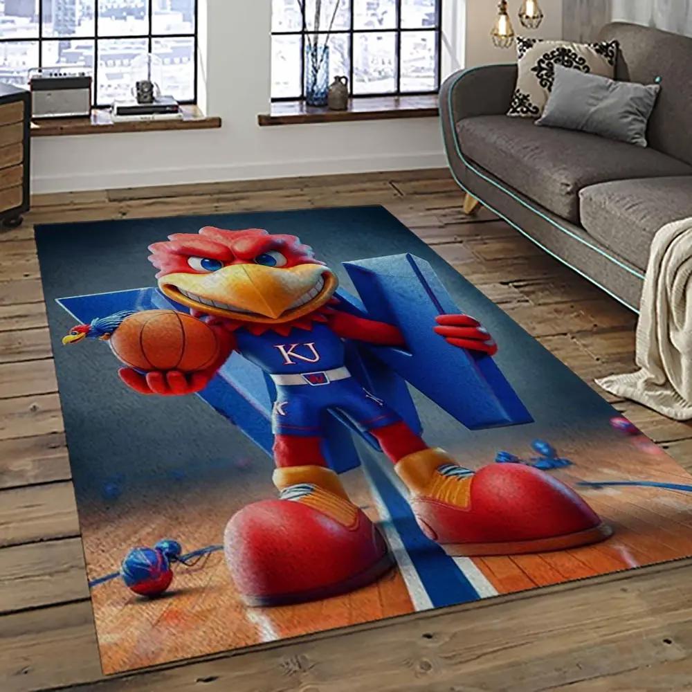 Ncaa kansas jayhawks football team logo sport carpet area rug home decor best gift for friends ksjk54 Rectangle Rug