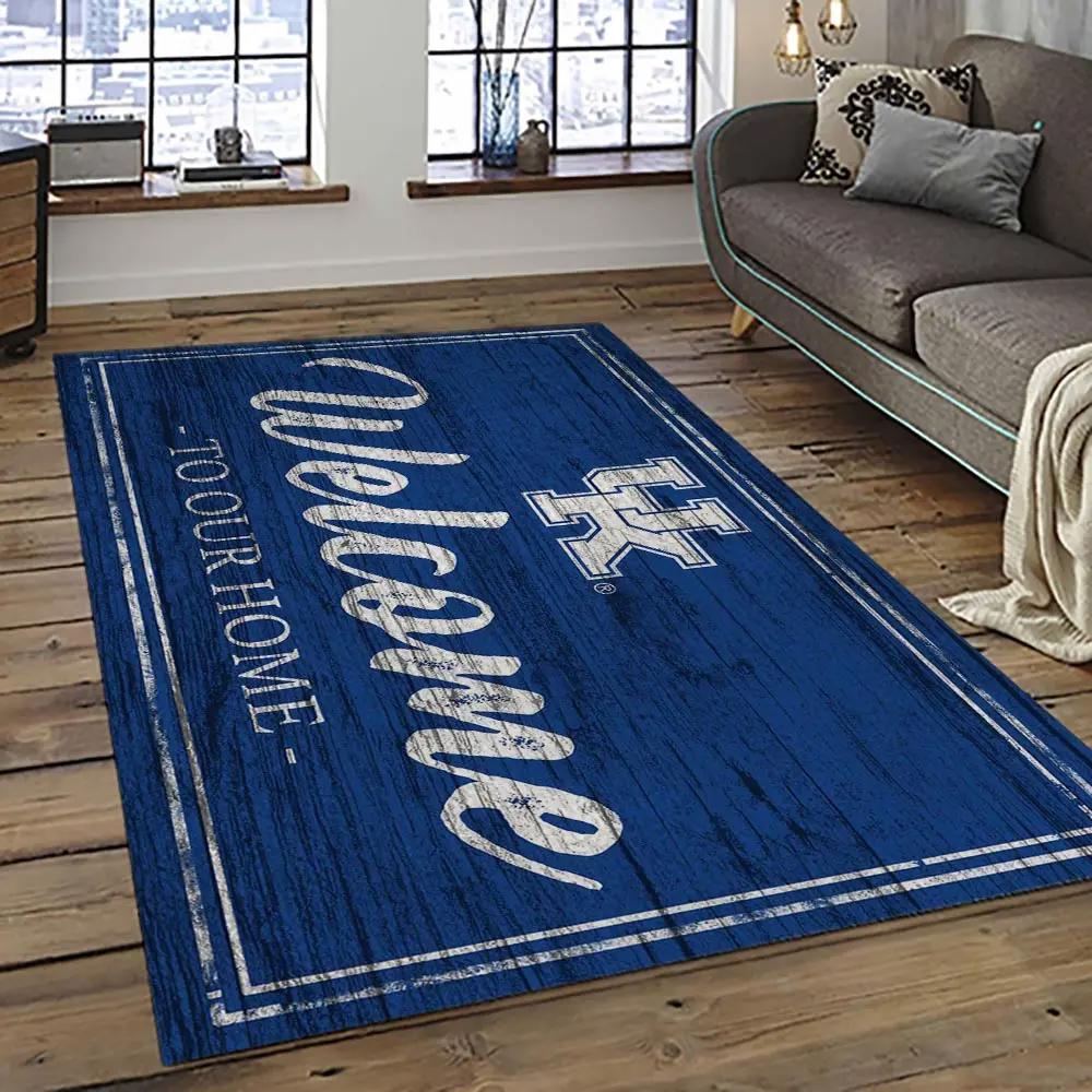Ncaa kentucky wildcats football team logo sport carpet area rug home decor best gift for friends ktwc21 Rectangle Rug