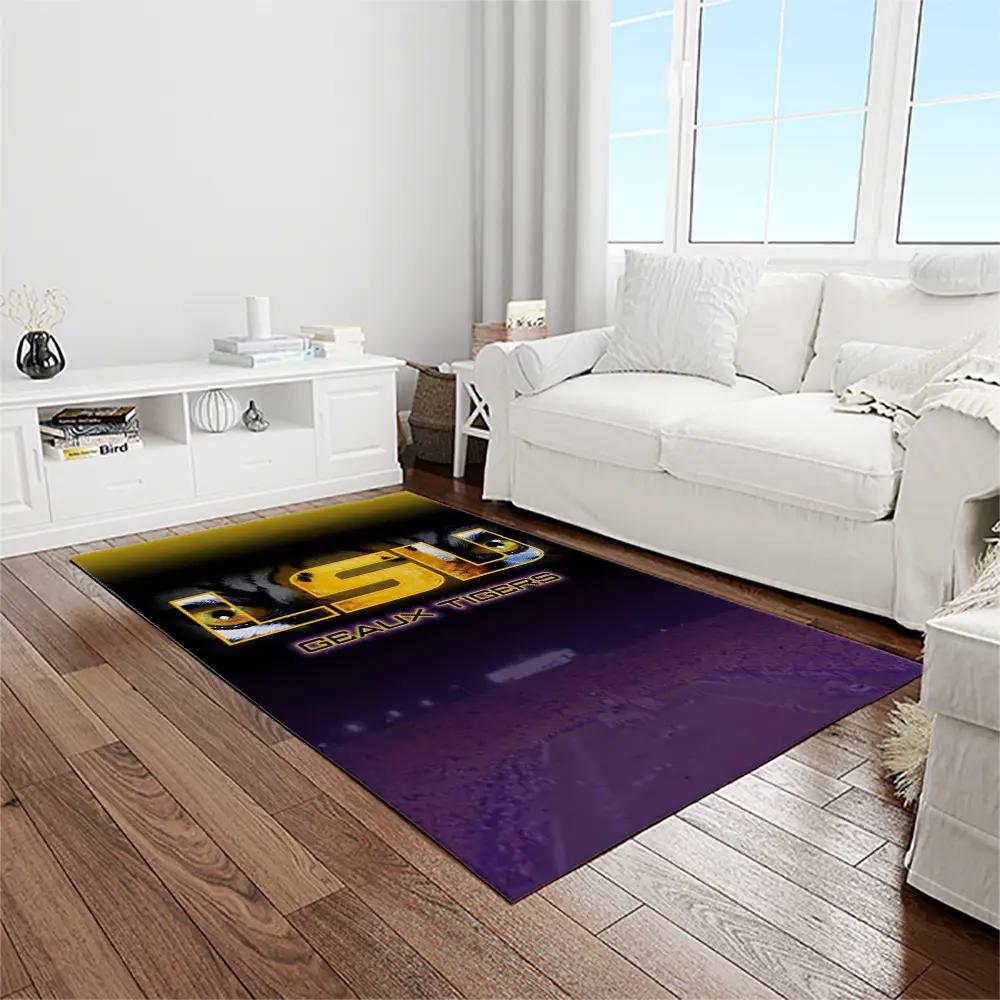 Ncaa louisiana state university college sport basketball and foolball team logo rectangle area rug lsu29 Rectangle Rug