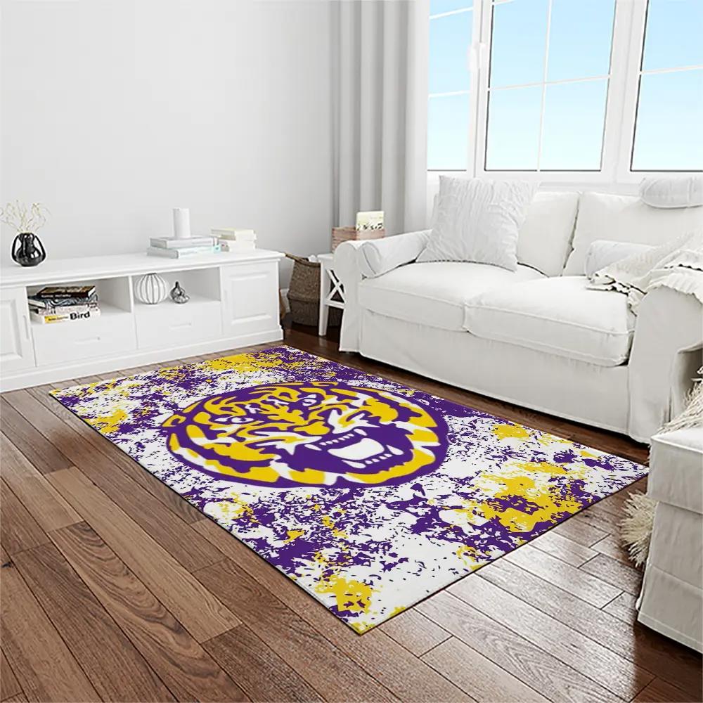 Ncaa louisiana state university college sport basketball and foolball team logo rectangle area rug lsu31 Rectangle Rug