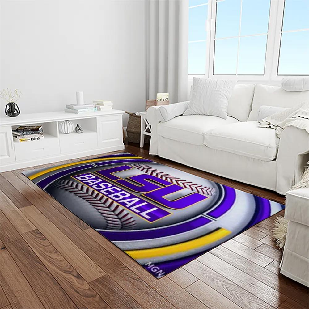 Ncaa louisiana state university college sport basketball and foolball team logo rectangle area rug lsu67 Rectangle Rug