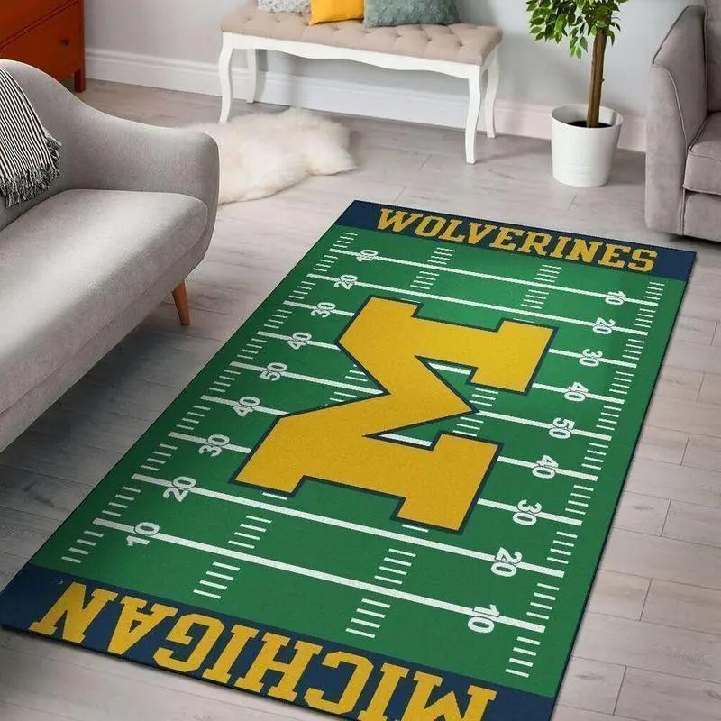 Ncaa michigan wolverines home field carpet living room rug regtangle carpet Rectangle Rug