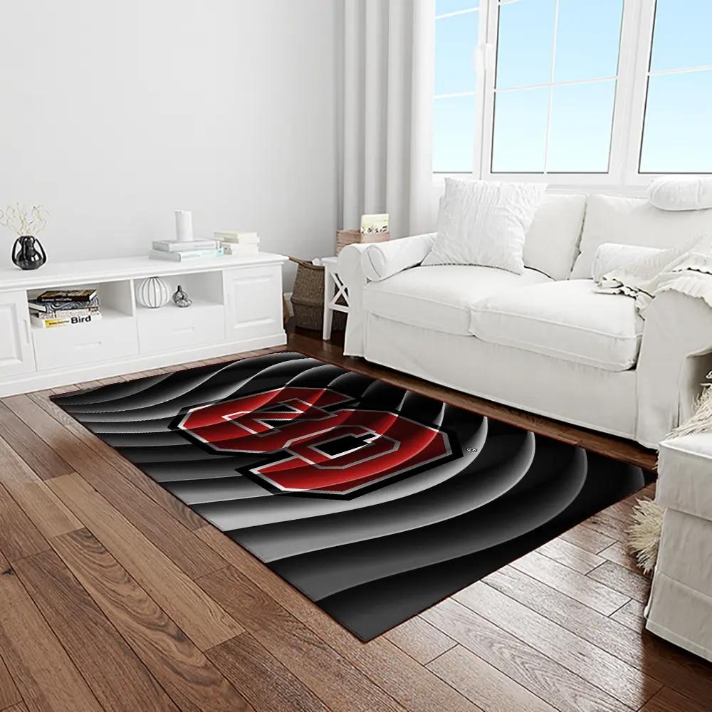 Ncaa nc state wolfpack sport basketball and foolball team logo rectangle area rug ncsw14 Rectangle Rug