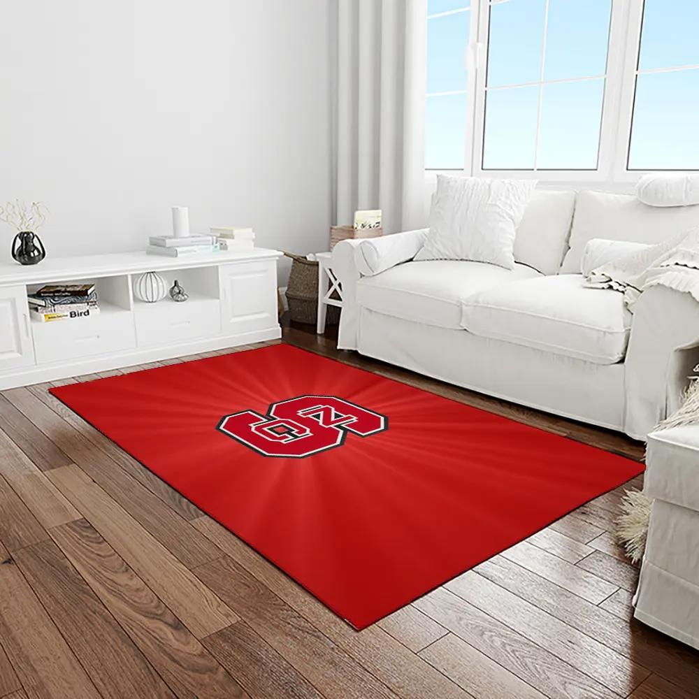 Ncaa nc state wolfpack sport basketball and foolball team logo rectangle area rug ncsw20 Rectangle Rug