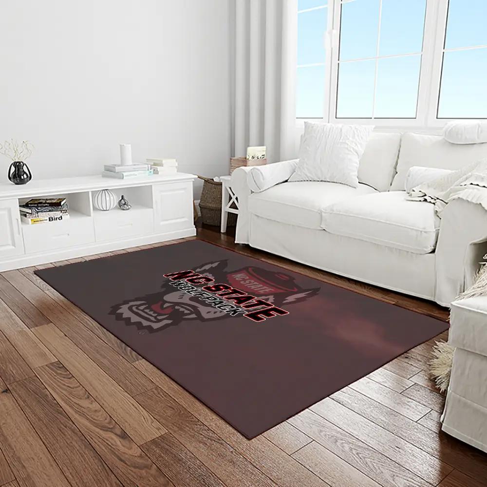 Ncaa nc state wolfpack sport basketball and foolball team logo rectangle area rug ncsw52 Rectangle Rug