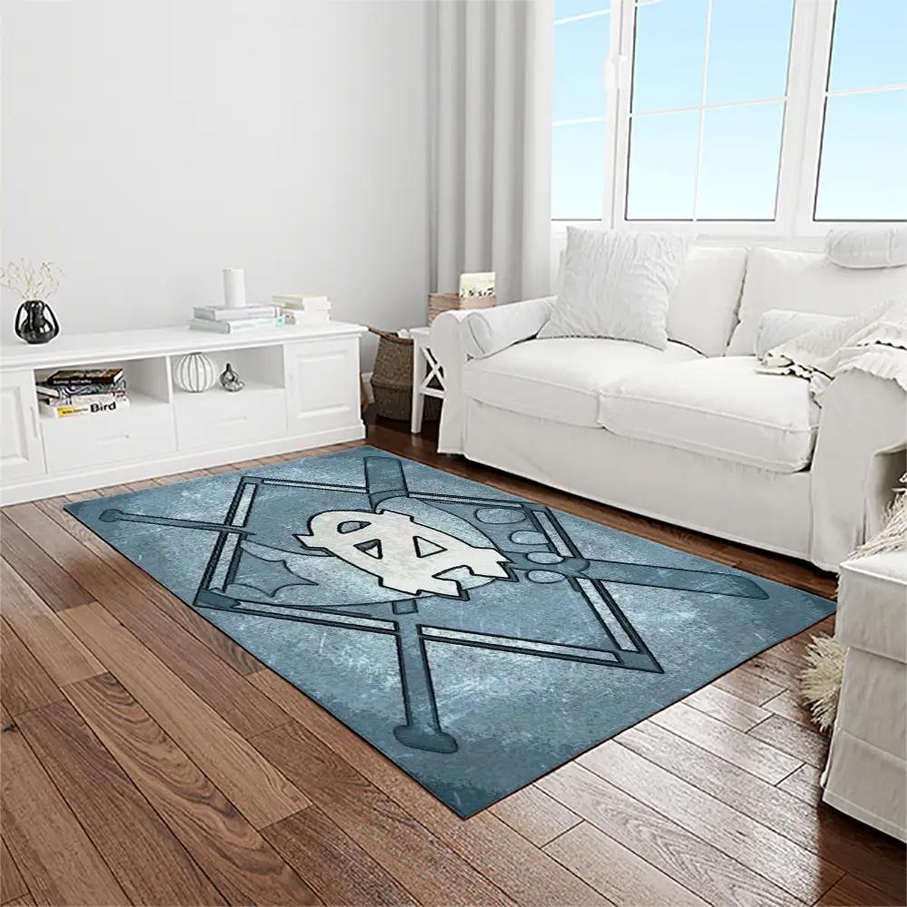 Ncaa north carolina tar heels college sport basketball and foolball team logo rectangle area rug ncth24 Rectangle Rug