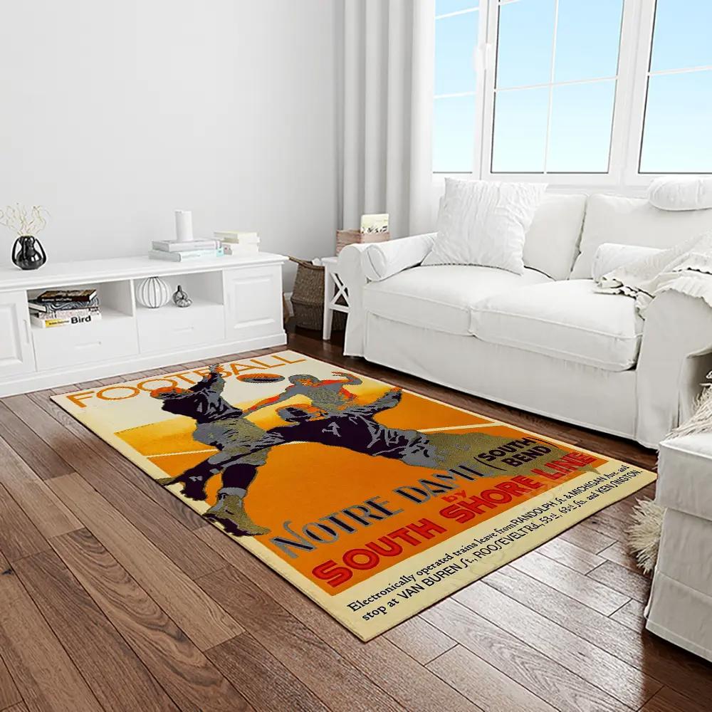 Ncaa notre dame fighting sport basketball and foolball team logo rectangle area rug ndf39 Rectangle Rug