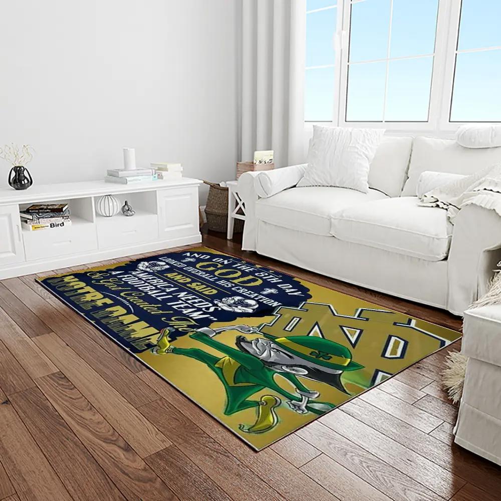 Ncaa notre dame fighting sport basketball and foolball team logo rectangle area rug ndf71 Rectangle Rug