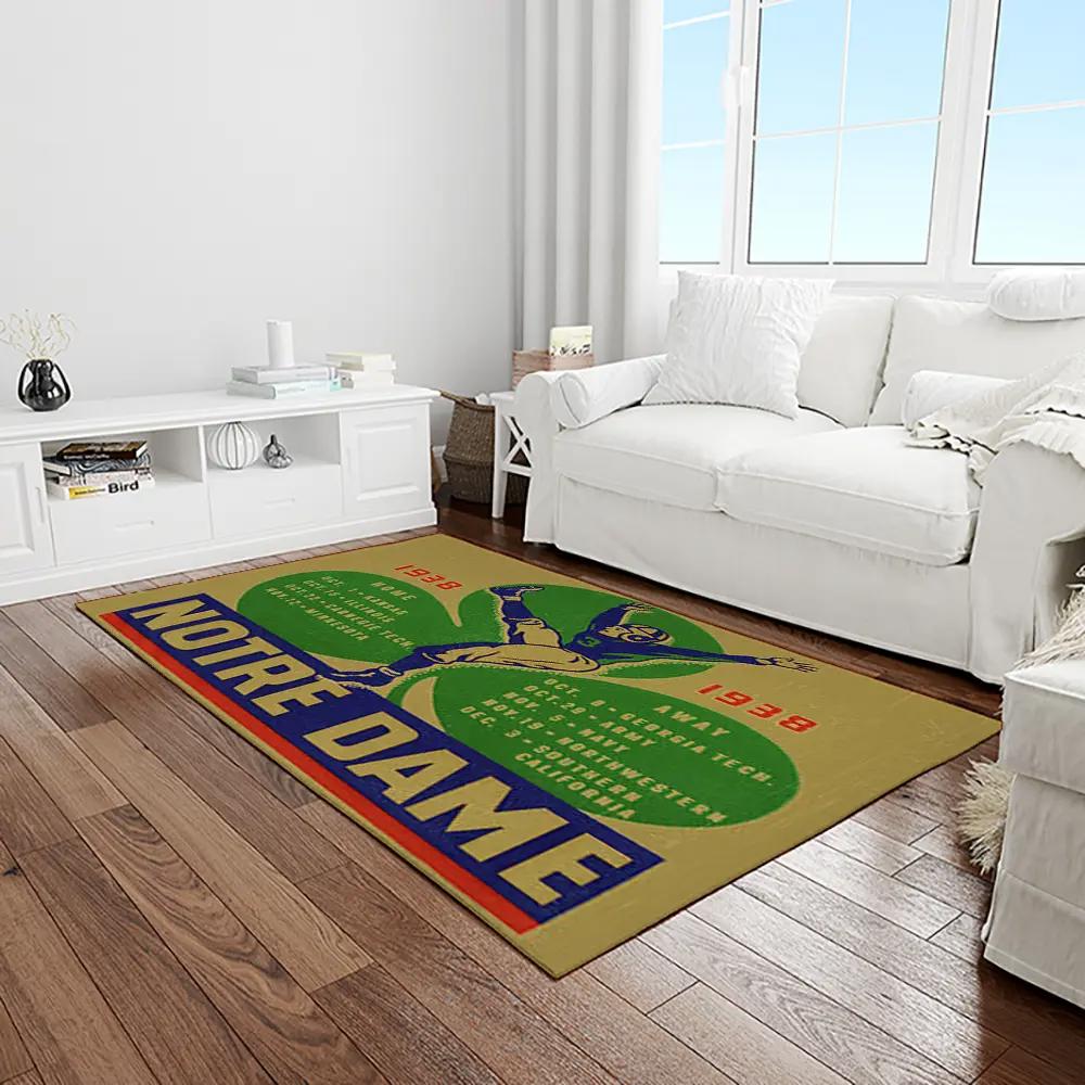 Ncaa notre dame fighting sport basketball and foolball team logo rectangle area rug ndf77 Rectangle Rug